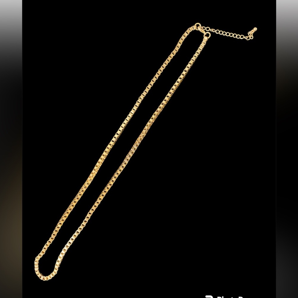 Box chain link gold overlay necklace